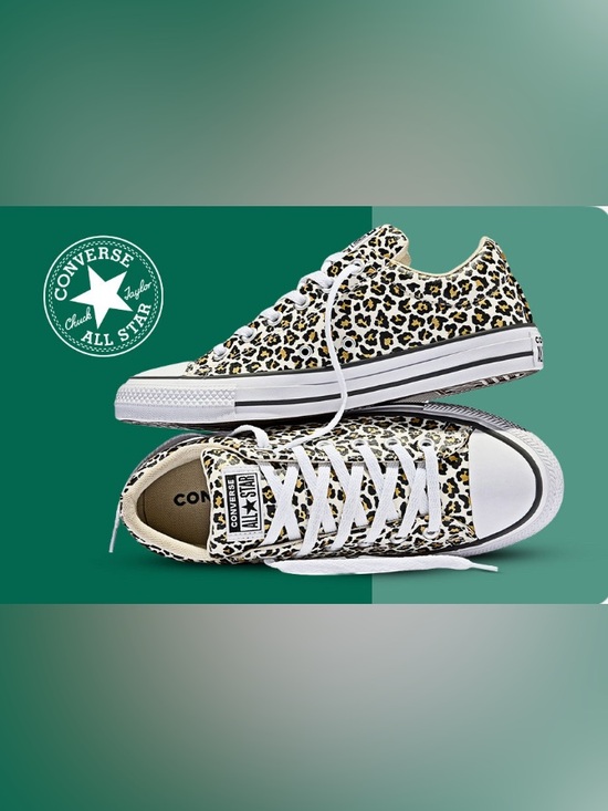 Converse Shoes - Leopard Converse. EUC Size 10.